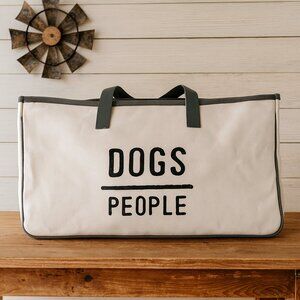DOGS > PEOPLE Canvas Tote Bag | Everyday Carry-All | Pet Lover Gift